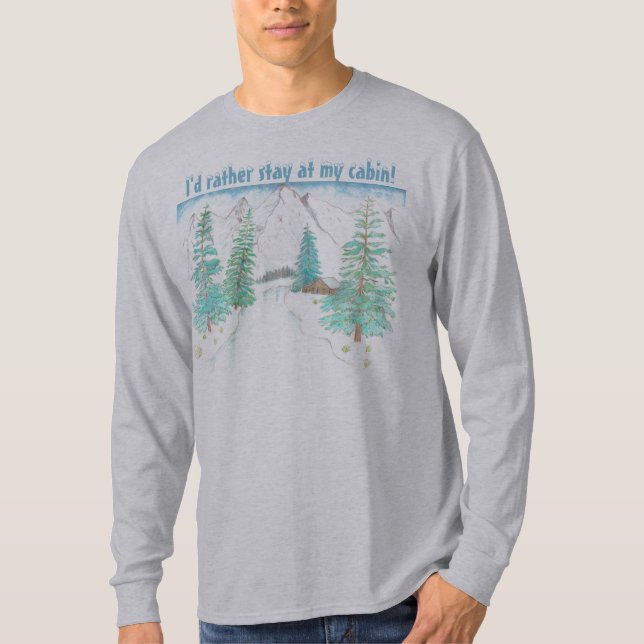 Camiseta La escena del invierno Gris de los hombres de mang (Anverso)