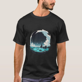 Camiseta La escena oceánica en un círculo