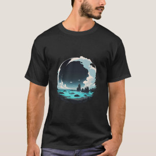 Camiseta La escena oceánica en un círculo