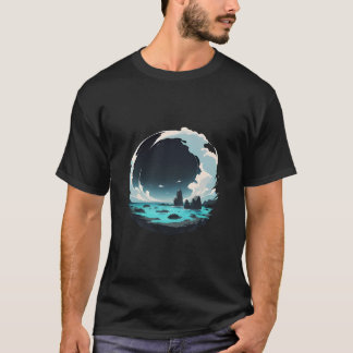 Camiseta La escena oceánica en un círculo