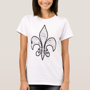 Camiseta La escritura francesa de la flor de lis redacta