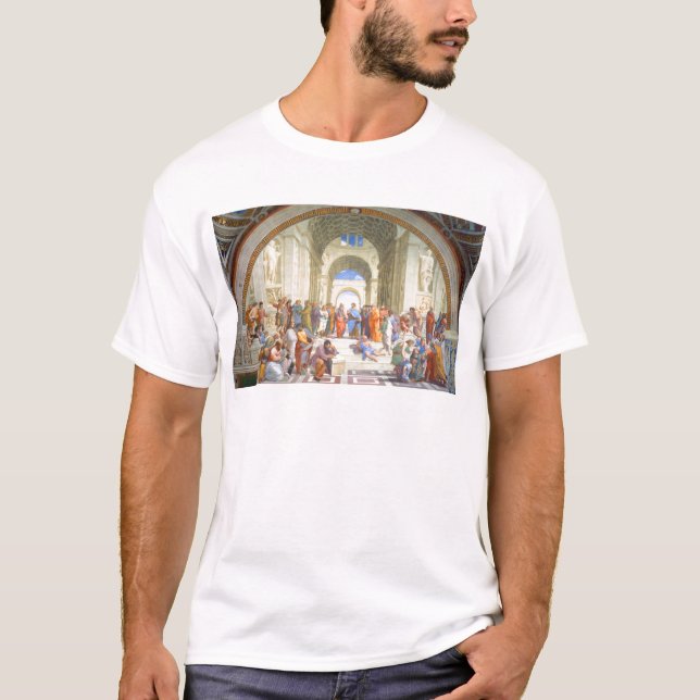 Camiseta La escuela de Raphael de Atenas (Platón y (Anverso)