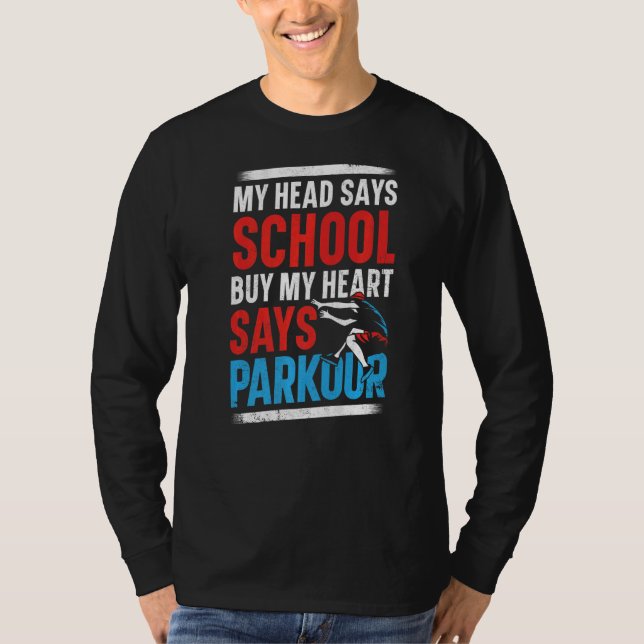 Camiseta La escuela de seguimiento de carreras libres de pa (Anverso)