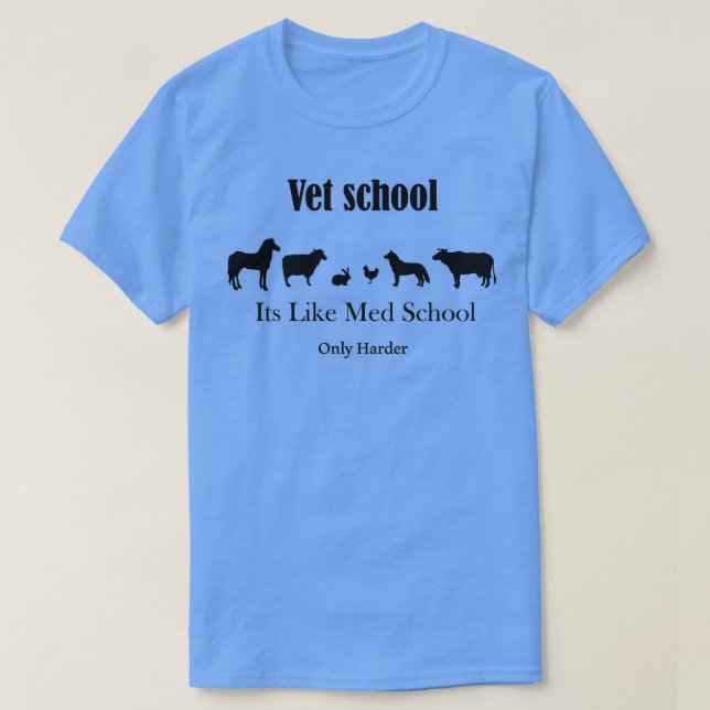 Camiseta La escuela de veterinaria es como la escuela de ed (Diseño del anverso)