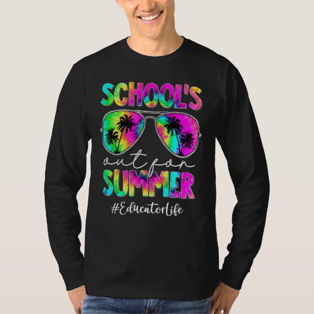 Camiseta La escuela de vida de educador de lentes de sol de (Anverso)