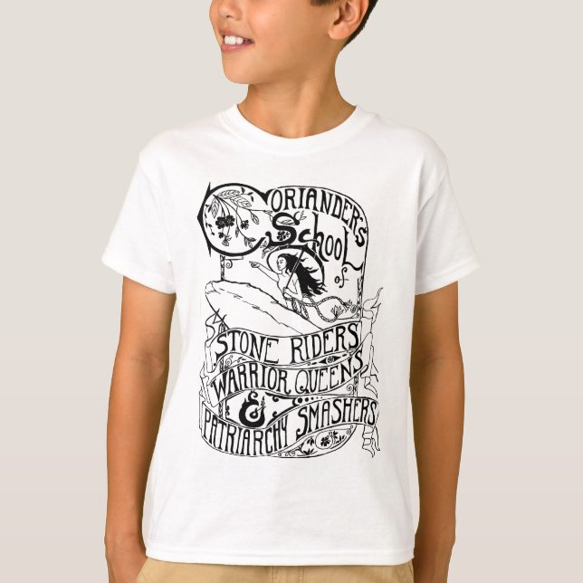 Camiseta La escuela del coriandro de los jinetes de piedra… (Anverso)