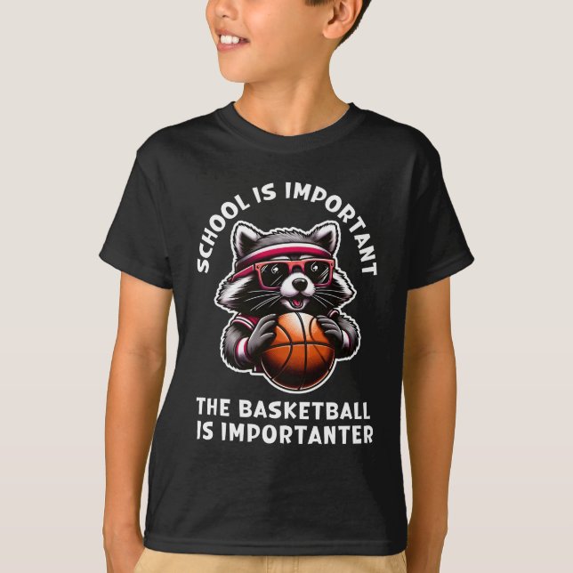 Camiseta La escuela es importante el básquetbol (Anverso)