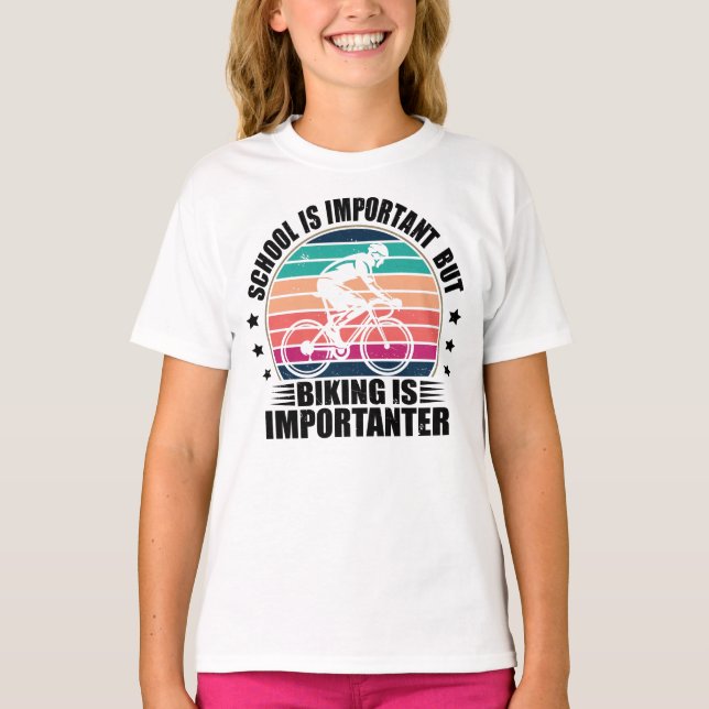 Camiseta La escuela es importante el ciclismo de montaña (Anverso)