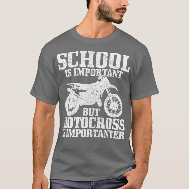 Camiseta La Escuela Es Importante, Pero Motocross Es Import (Anverso)