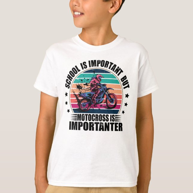 Camiseta La Escuela Es Importante, Pero Motocross Es Import (Anverso)