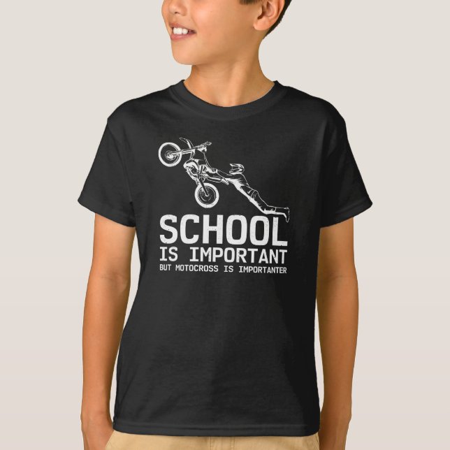 Camiseta La Escuela Es Importante Pero Motocross Motorcycle (Anverso)