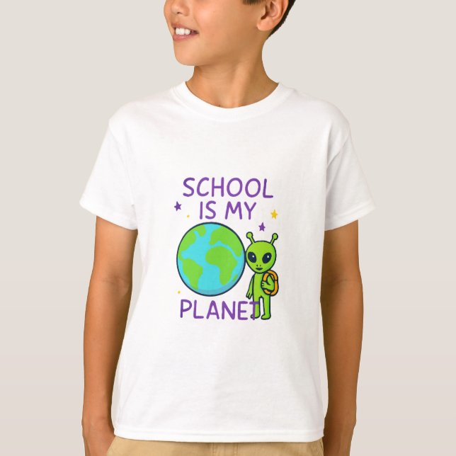 Camiseta La escuela es mi alumno de la diversión del planet (Anverso)