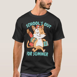 Camiseta La Escuela Está Cerrada Para El Verano Gato Lindo