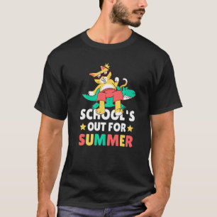 Camiseta La escuela está fuera del verano con un gato en la