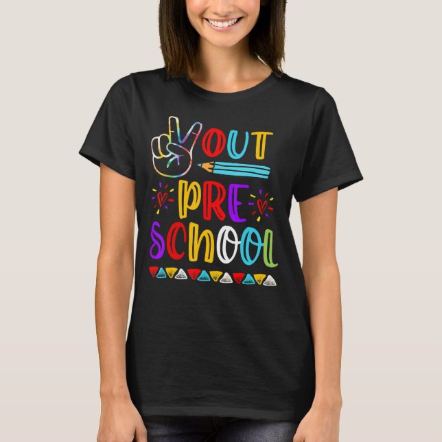 Camiseta La escuela preescolar de Peace Out El Día De La Es (Anverso)
