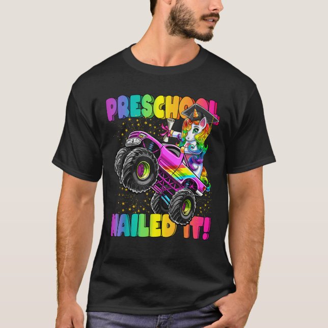 Camiseta La escuela preescolar la clavó monstruo de unicorn (Anverso)