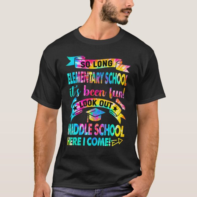 Camiseta La escuela primaria larga mira la escuela secundar (Anverso)