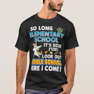 Camiseta La escuela primaria larga mira la escuela secundar