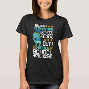 Camiseta La escuela primaria larga mira la escuela secundar