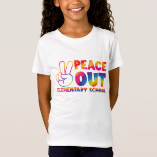Camiseta La escuela primaria Peace Out Tie Dye último día 