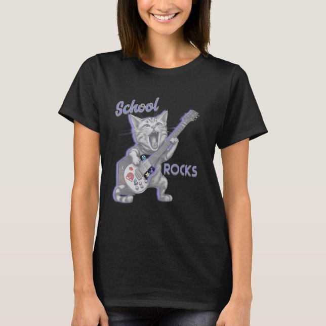 Camiseta La escuela roza la guitarra del gato a los niños d (Anverso)