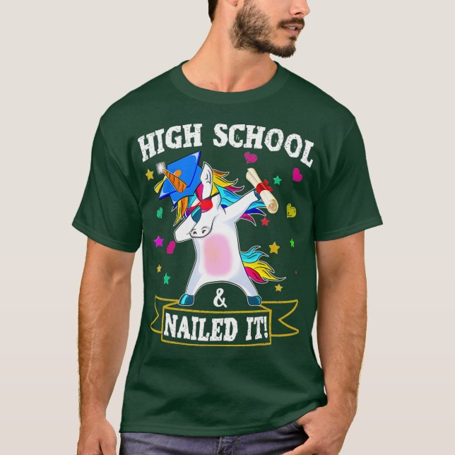 Camiseta La Escuela Secundaria La Encarceló Dabbing Unicorn (Anverso)
