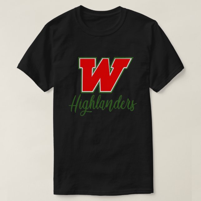 Camiseta La escuela secundaria Woodlands (Diseño del anverso)