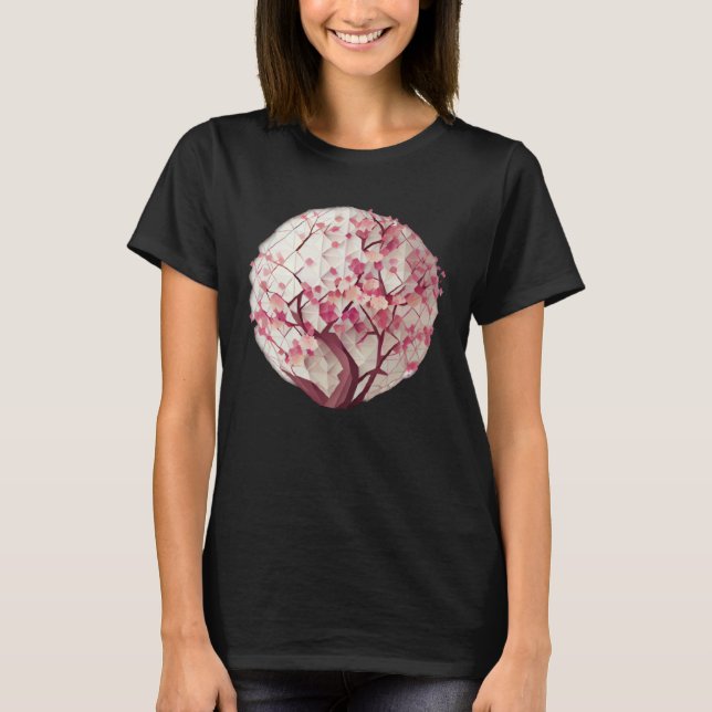 Camiseta La esfera geométrica de cerezo floreciente de prim (Anverso)