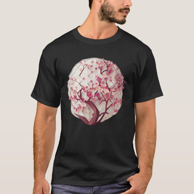 Camiseta La esfera geométrica de cerezo floreciente de prim (Anverso)