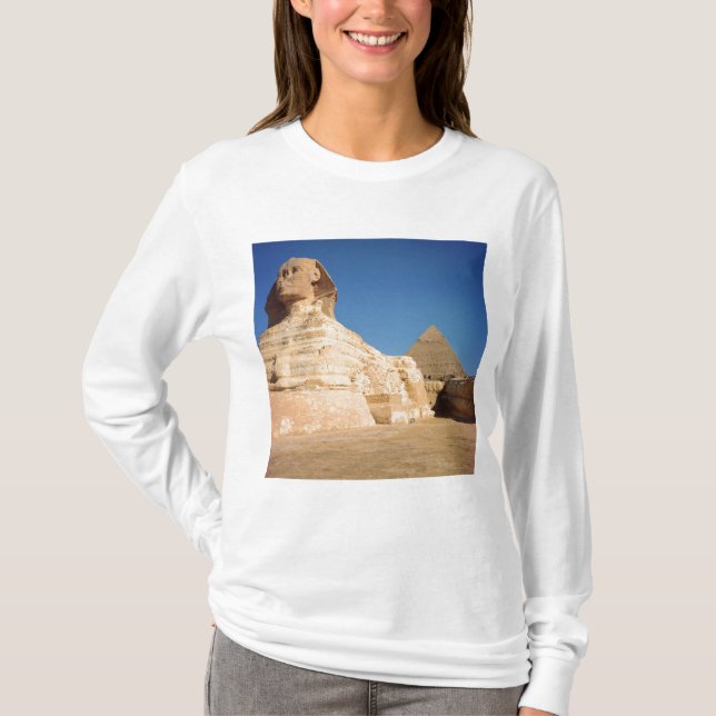 Camiseta La esfinge y la pirámide de Khafre, Giza (Anverso)
