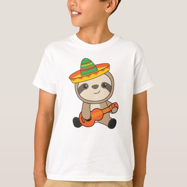 Camiseta La eslora mexicana Sombrero Ukulele Cinco de mayo (Anverso)