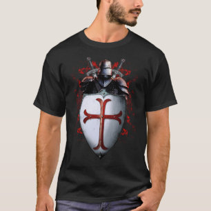 Camiseta La espada cruza del casco de la bandera templaria 