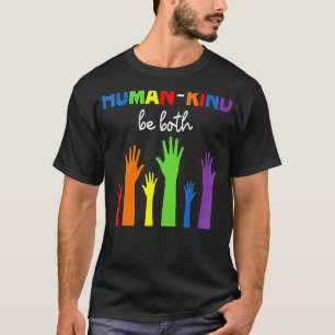Camiseta La especie humana sea ambas manos color Arcoiris L
