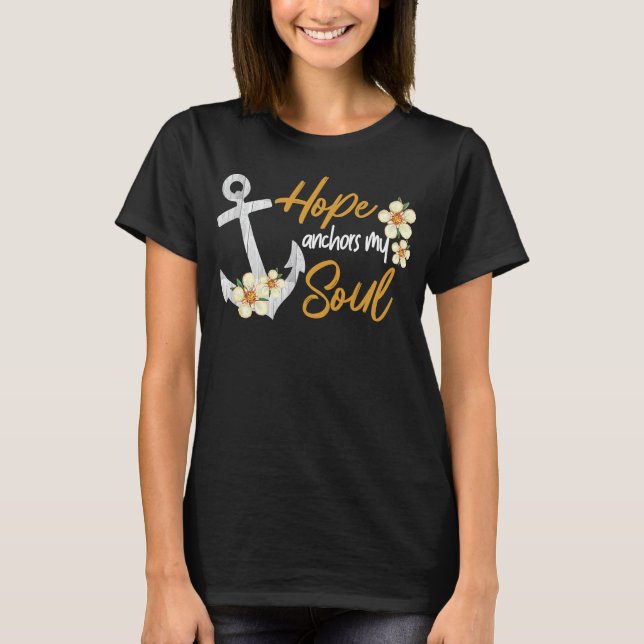 Camiseta la esperanza ancla mi alma inspiradora biblia cris (Anverso)