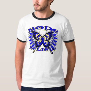 Camiseta La esperanza del cáncer rectal cree la mariposa