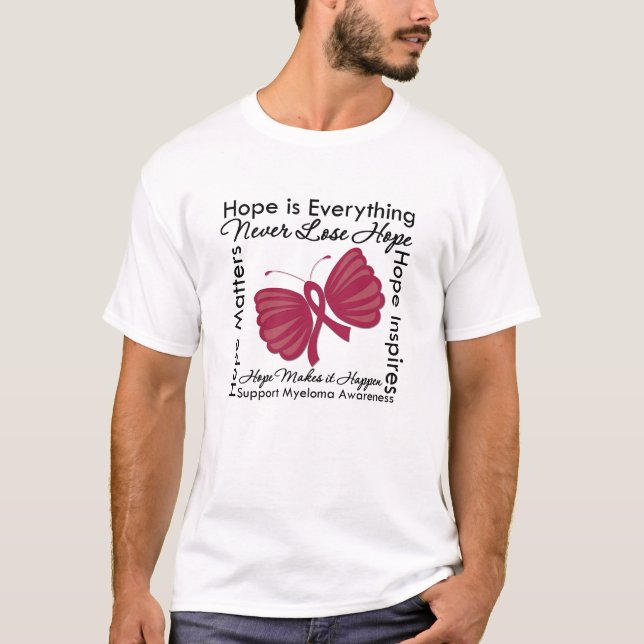 Camiseta La esperanza es todo - conciencia del mieloma (Anverso)