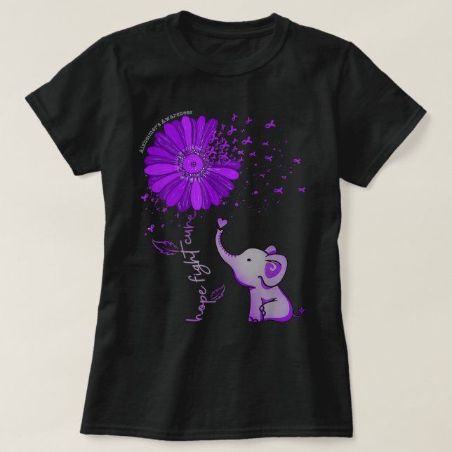 Camiseta La esperanza lucha para curar la cinta morada del  (Diseño del anverso)