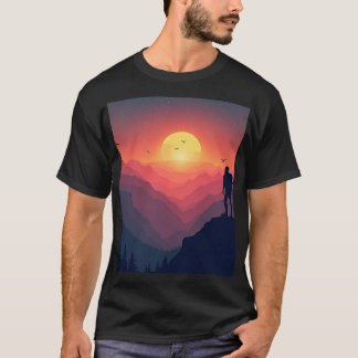 Camiseta La espiral de Hiker Silhouette al atardecer