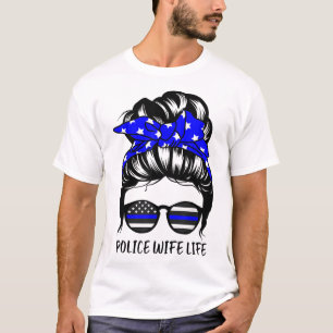 Camiseta La esposa de la policía vive mal, Bun Hair cómica 