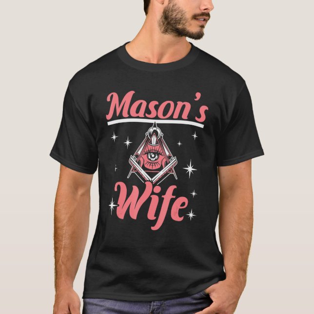 Camiseta La esposa de Mason Freemason Mason Freemasonry (Anverso)