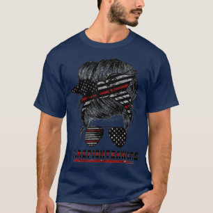 Camiseta La esposa del bombero vive desordenada mujer diver