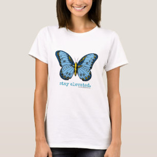 Camiseta ¡La "estancia elevó" la mariposa azul - estilos