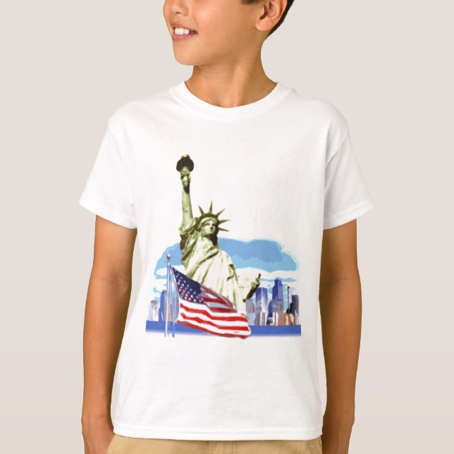 Camiseta La estatua de la libertad en New York City (Anverso)