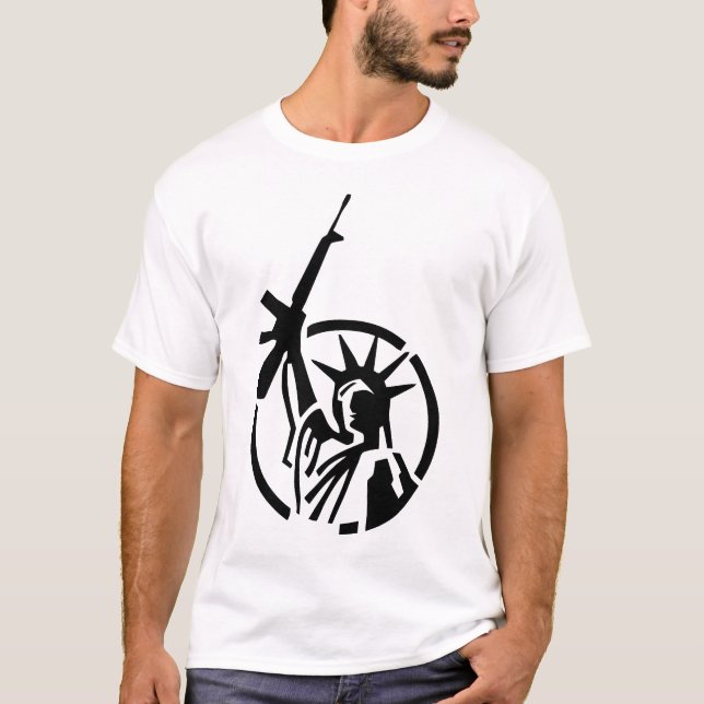 Camiseta ¡La estatua de la libertad que sostiene un AR-15 (Anverso)