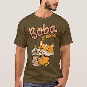 Camiseta La estética Kawaii Corgi Bubble Tea Funny Boba's W