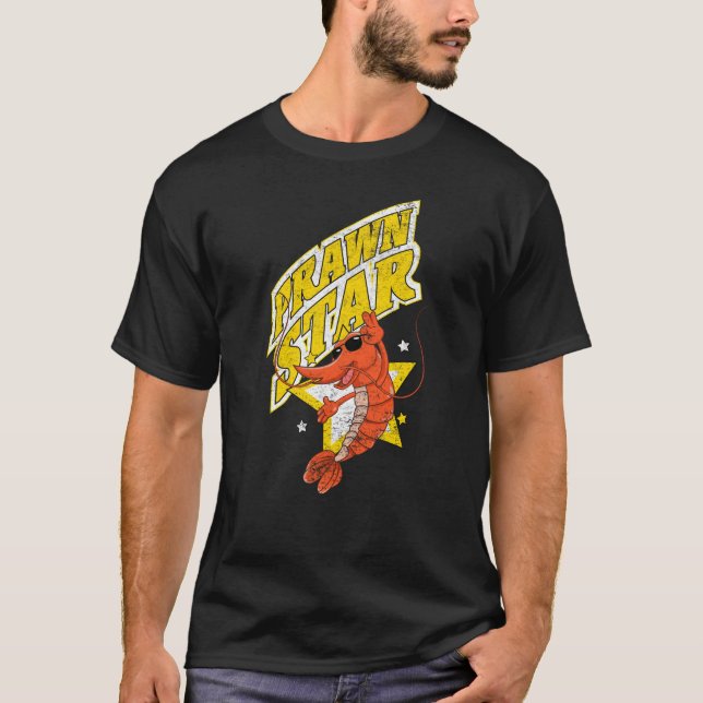 Camiseta La estrella retro Shrimp es una marisma divertida (Anverso)