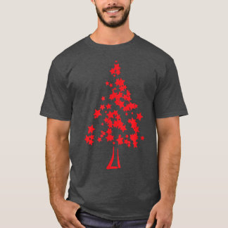 CAMISETA LA ESTRELLA ROJA NAVIDAD ÁRBOL MERRY NAVIDAD FELIZ