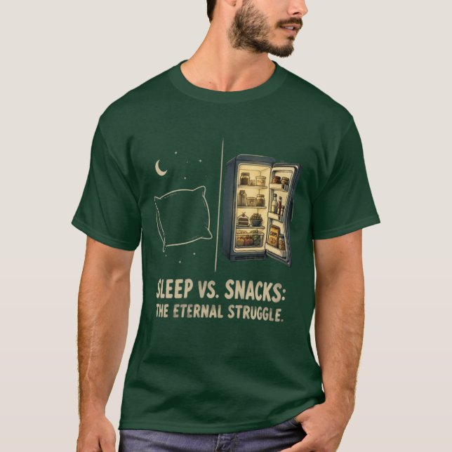 Camiseta La Eterna Lucha Entre Dormir Y Snacks (Anverso)