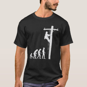 Camiseta La evolución de Lineman Divertida Potencia Electri