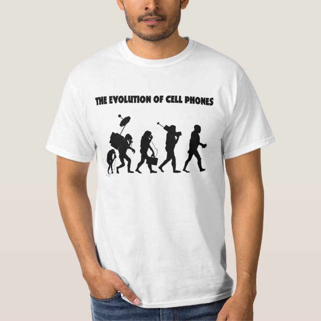 Camiseta La evolución de los teléfonos celulares (Anverso)